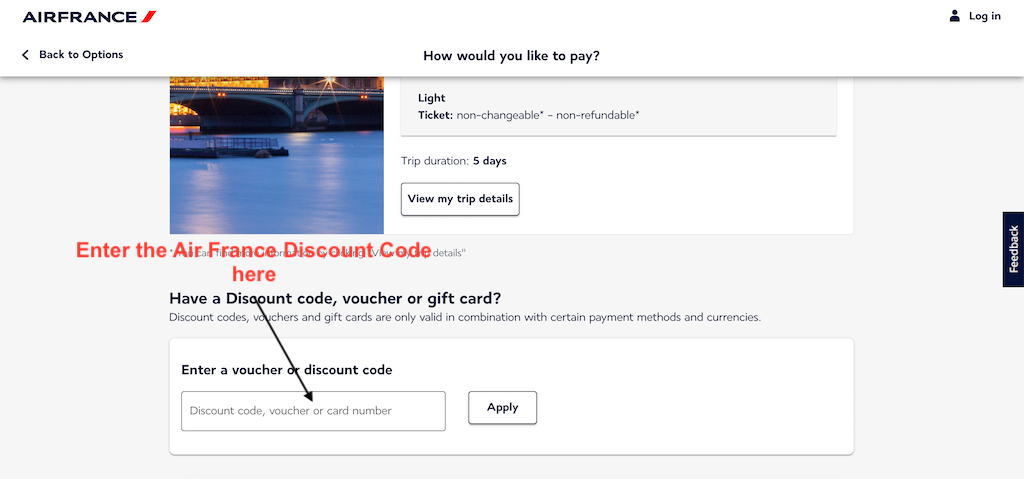 How to use a Air France Discount Code