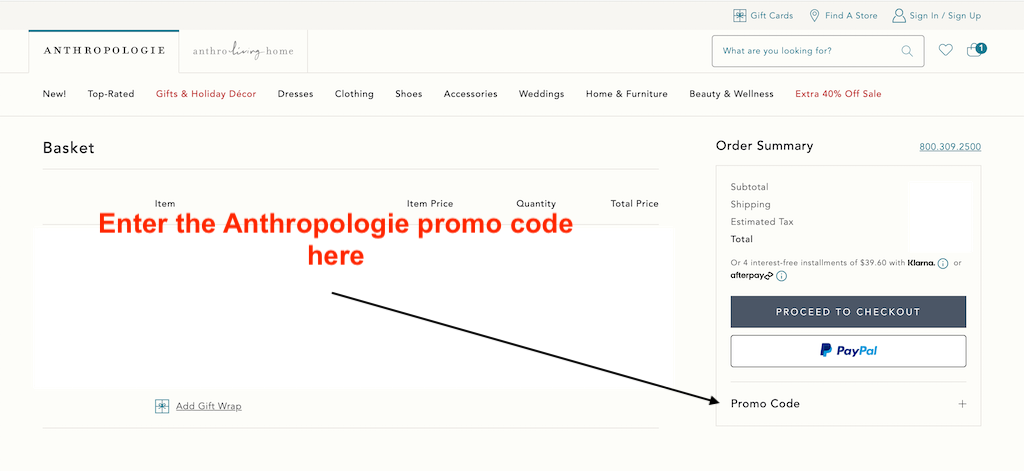 How to use an Anthropologie Promo Code