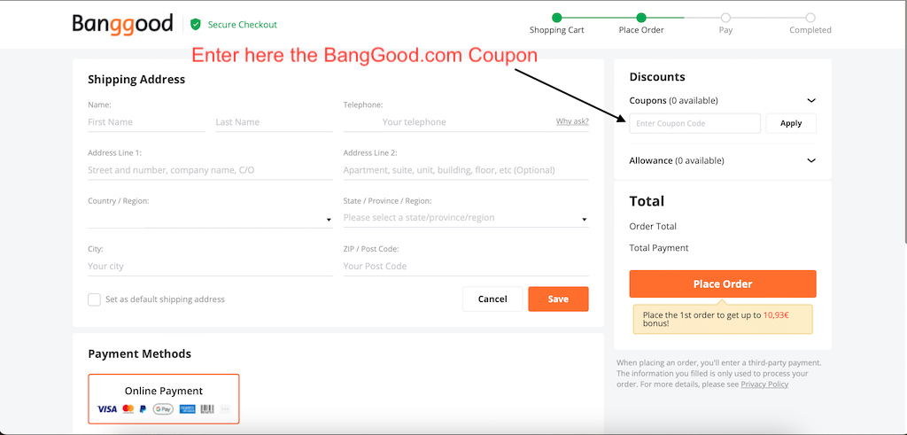 How to use a Banggood Coupon Code