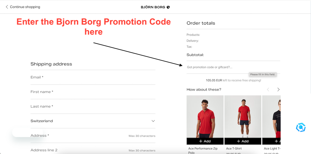 How to use a Bjorn Borg Promotion Code