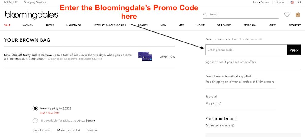 How to use a Bloomingdale's Promo Code