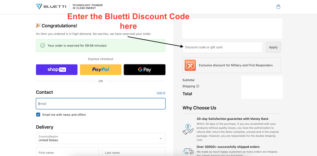 How to use a Bluetti Discount Code