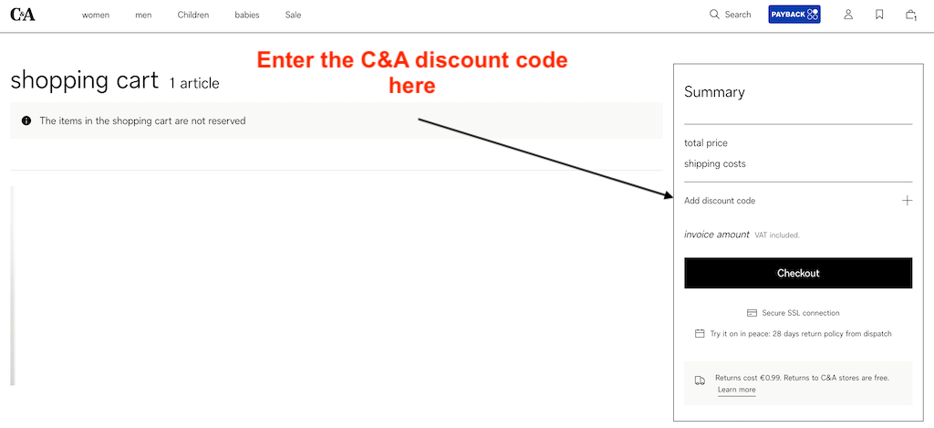 How to use a C&A Discount Code