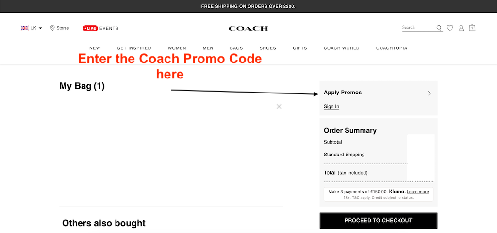 How to use a Coach.com Promo Code