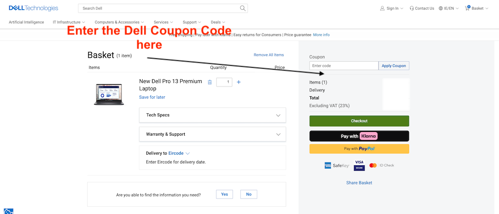 How to use a Dell Coupon Code