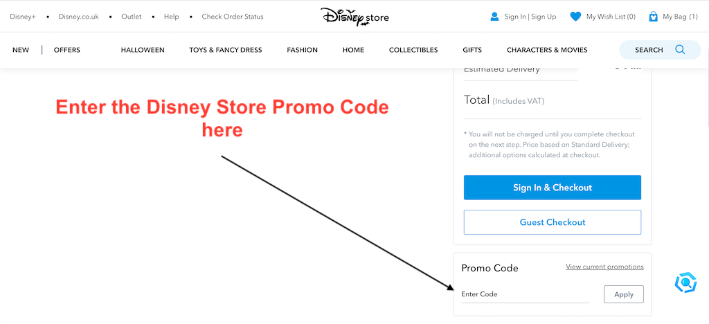 How to use a DisneyStore Promo Code