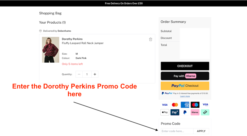 How to use a Dorothy Perkins Promo Code