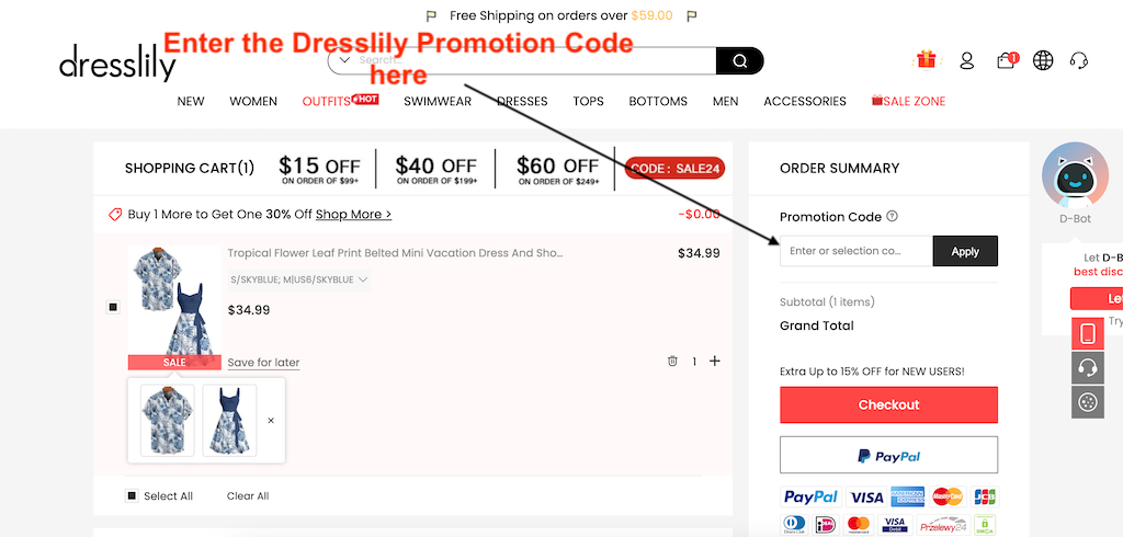 How to use a Dresslily Promotion Code