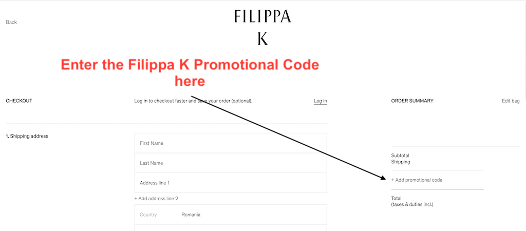 How to use a Fillipa K Promotional Code
