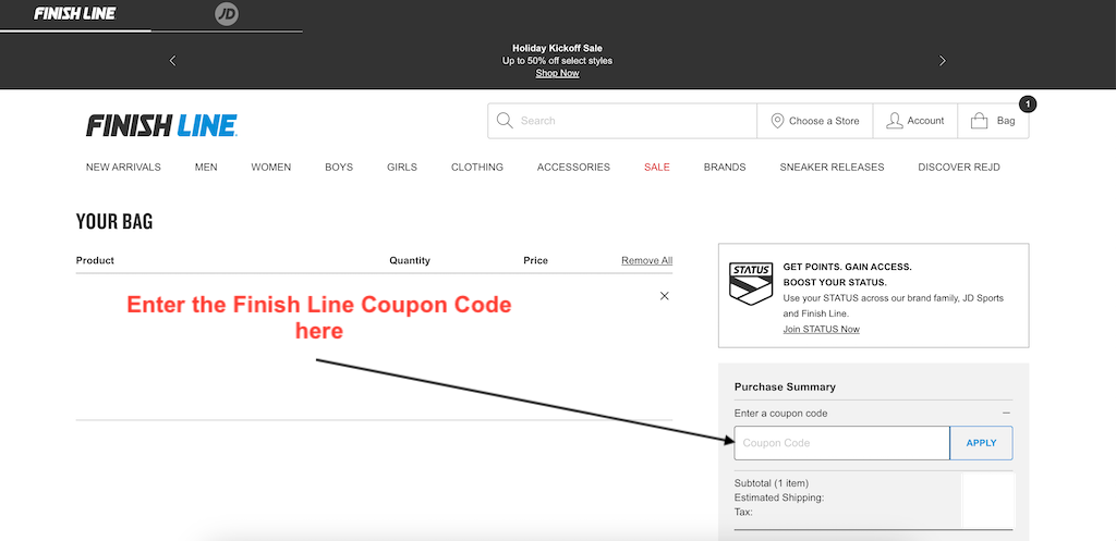 How to use a FinishLine Coupon Code