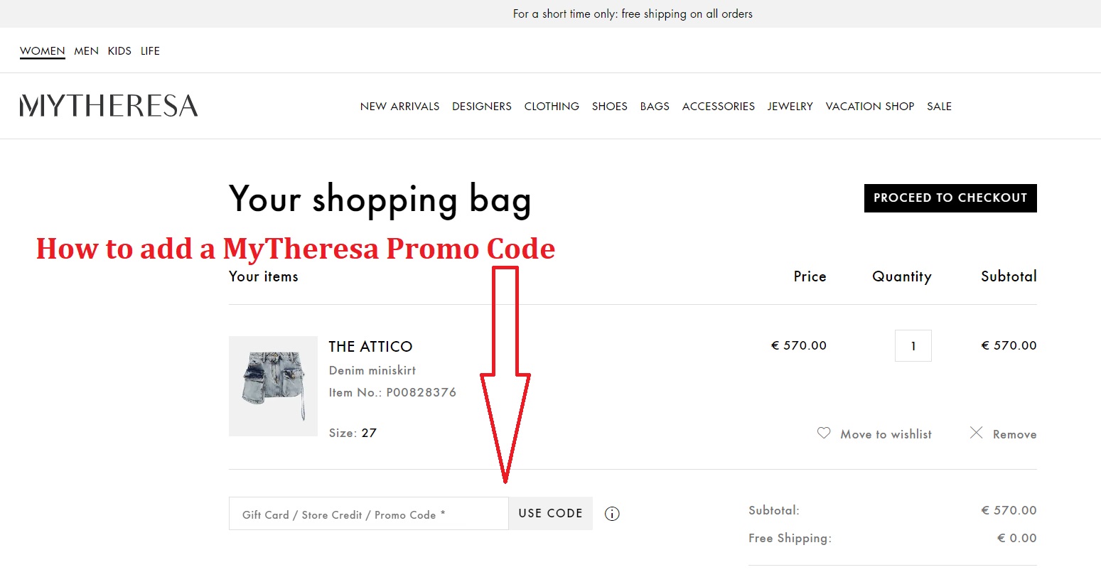 How Do I Apply a MYTHERESA Promo Code?