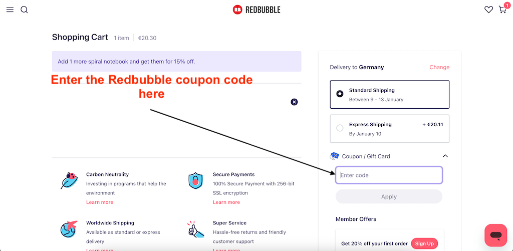 How to use a Redbubble Coupon Code