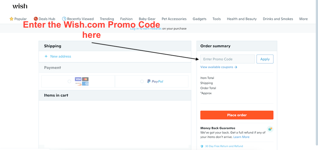 How to use a Wish.com Promo Code