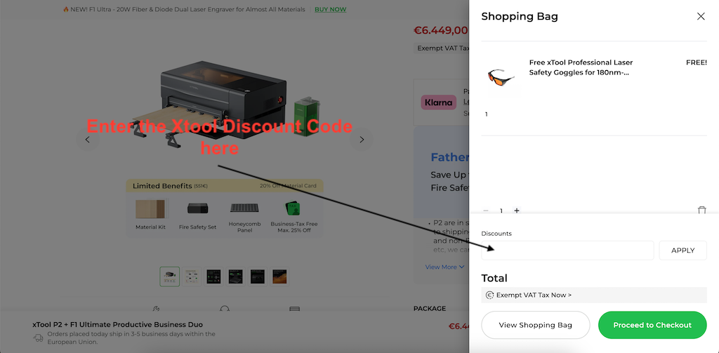 How to use a Xtool Discount Code