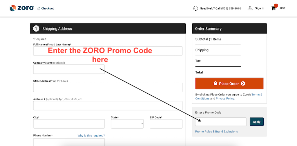 How to use a Zoro Promo Code